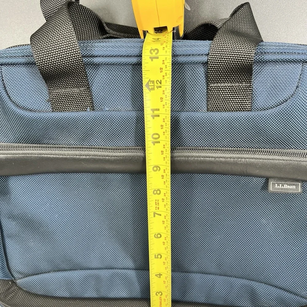 LL Bean Briefcase Laptop Bag Navy Blue Nylon Mens Business Travel Messenger Bag